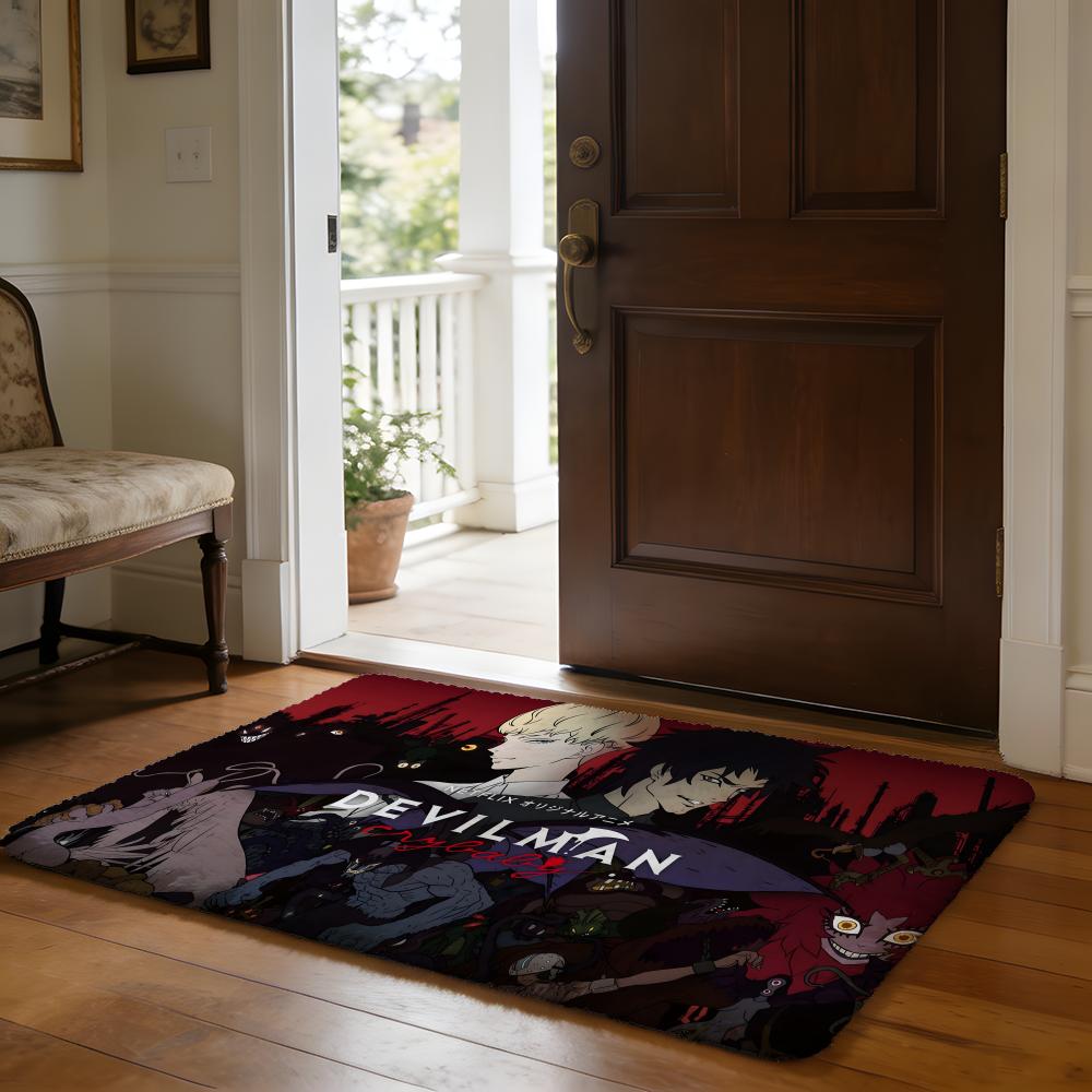 Floor Mat Soft Flannel Rug Non Slip Absorbent Mat for Bathroom Bedroom Home Decor Anime D Devilman C Crybaby