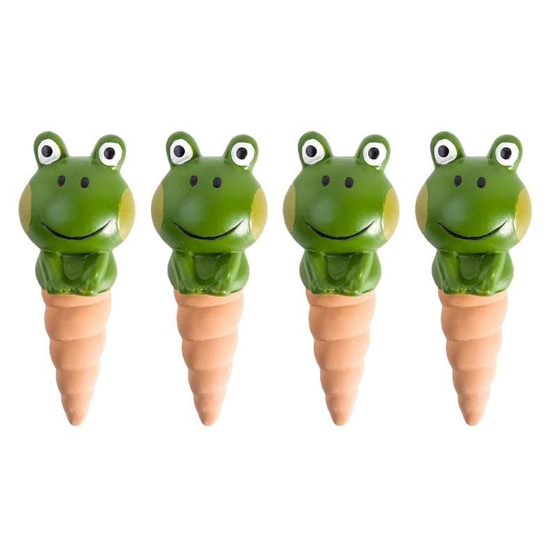 4pcs Frog Watering Globes Self Watering System Spikes Automatic Waterer Irrigation Drippers for Pots Plant Reservoir