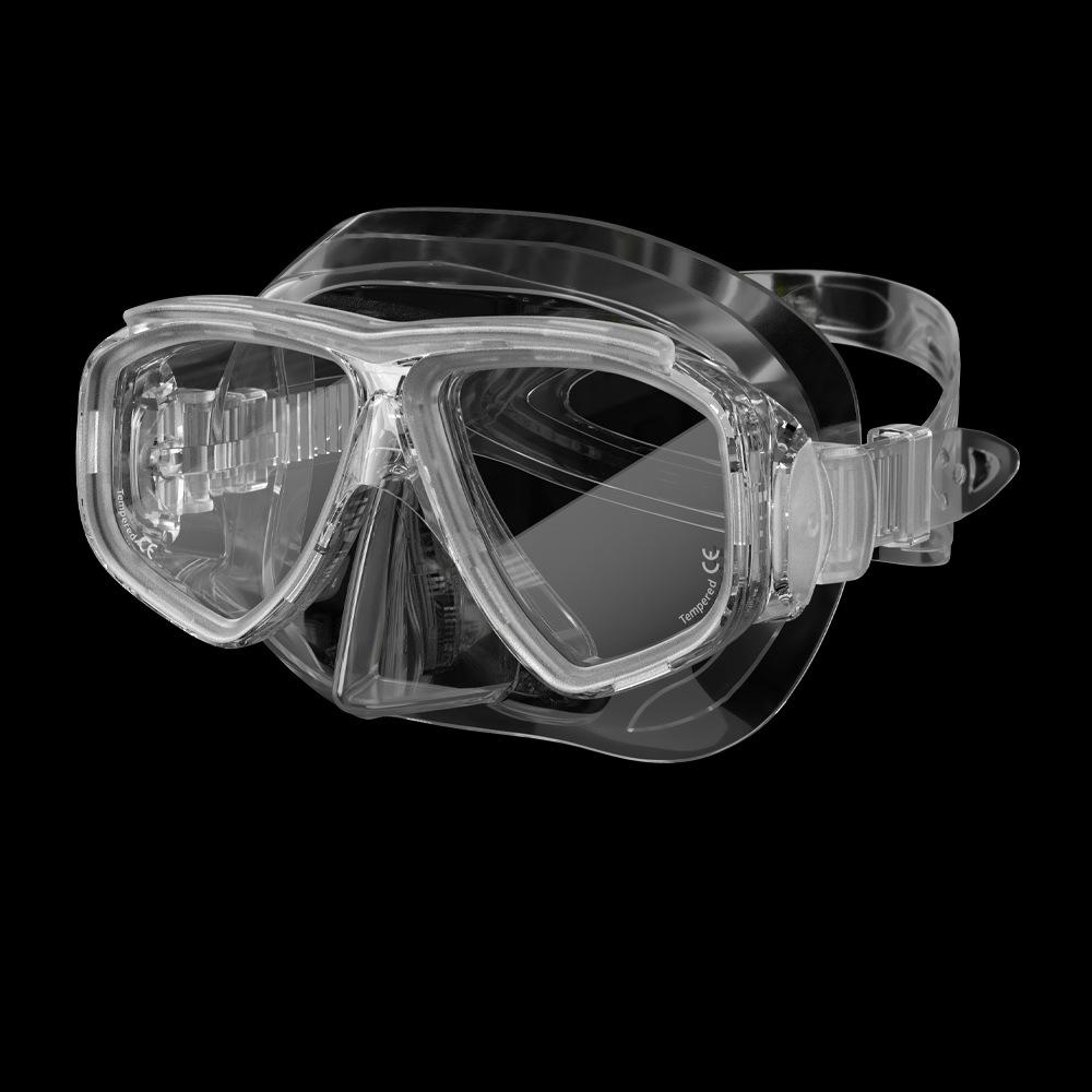 Custom Professional Snorkeling & Diving Goggles  Silicone + PC Material 2 Windows Universal Fit