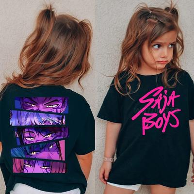Anime Saja Boys T-shirts Children Summer Casual Short Sleeve Tees T Shirt For Boys Girls