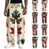 Herren Casual Hose mit Weihnachtsdruck, Lockere Passform, Bequeme Streetwear für Weihnachtsfeiern