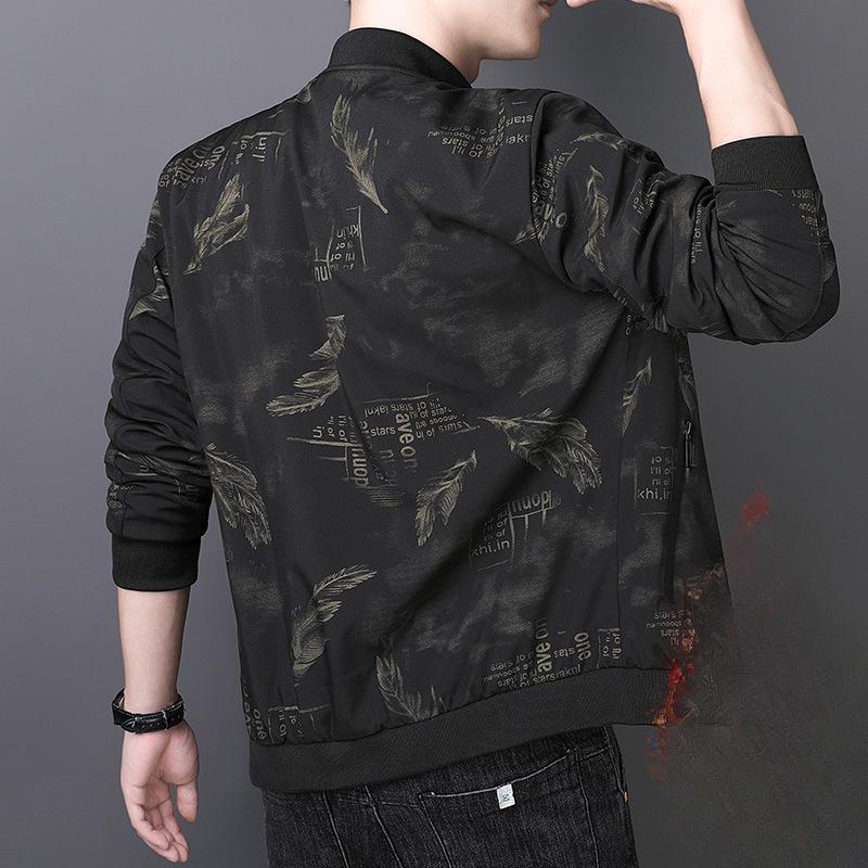 Spring and Autumn Men's Jacket High-end Jacket Men's Korean Trend Baseball Collar Fleece Thickened Large Size Jacket