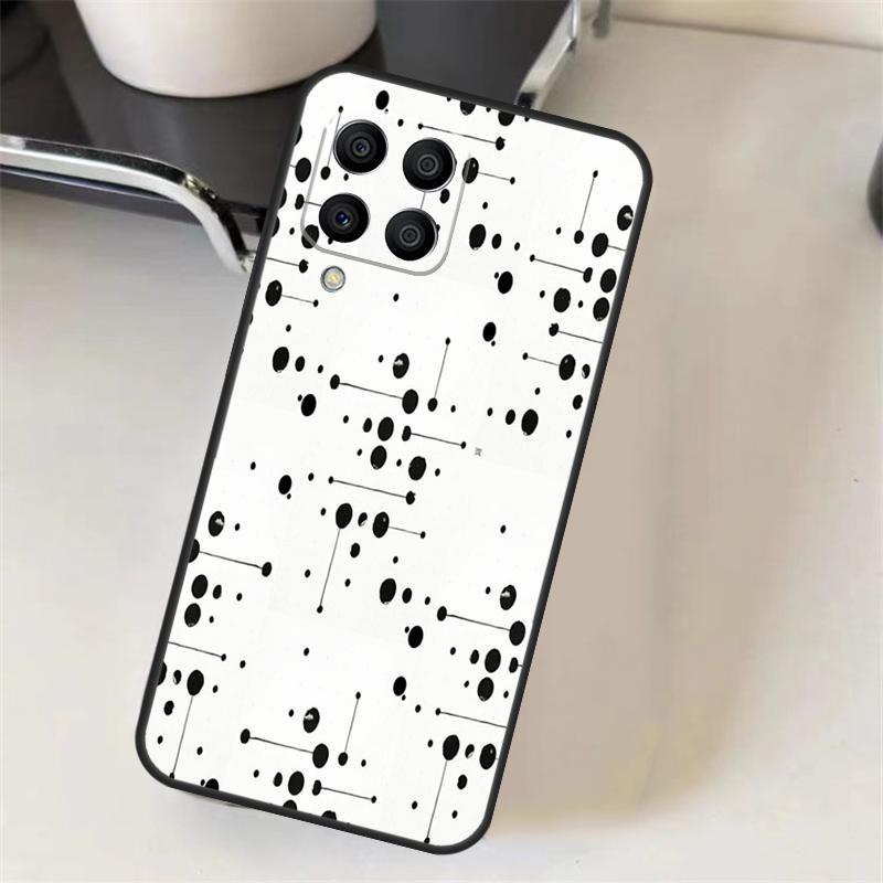 Polka Dots Lines Abstract Art Case For Samsung Galaxy M16 M36 M56 M33 M53 M13 M12 M32 M52 M20 M15 M55 M31 M14 M35 M34 M54