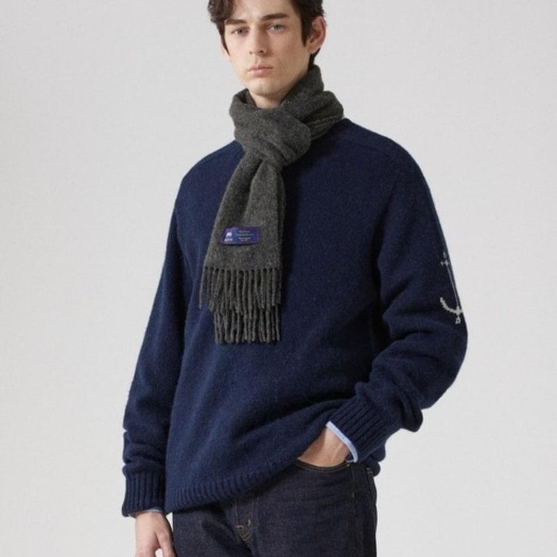 ABRAHAM MOON Merino Wool Muffler 25cm - Gray