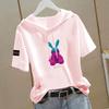 100% Cotton Ethnic Style Hooded Loose Short Sleeve Women's T-shirt - Summer Casual Versatile Top