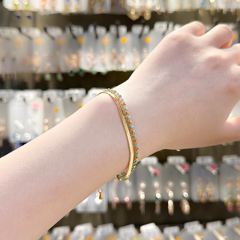 

Новый продукт Цепочка из рисовых бусин Аксессуары Модное ожерелье из змеиной кости Украшение для женщин Многослойное ожерелье Браслет Набор