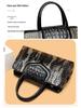 Women's Retro Crocodile Pattern Handbag - Large Capacity, High-End Shoulder & Crossbody Tote