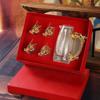 Set di bicchieri da vino con testa di drago dello zodiaco cinese - Elegante confezione regalo con testa di animale