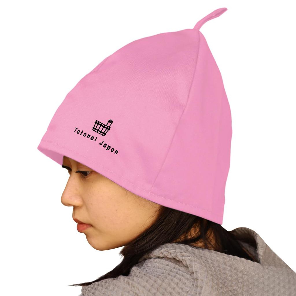 Totonoi Japan Sauna Cotton Cute and Stylish for Men and Deep Cotton Twill Heatstroke Key Hair Unisex Hat, Mesh, Women, Quick-Drying, Fabric,