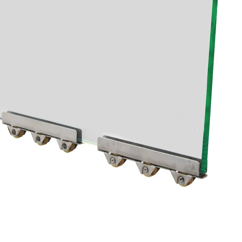 8mm/10mm Sliding Door Roller Clamp Stainless Steel Wheel Pulley Rollers For Bathroom Glass Door Shop Display Cases Wardrobe