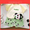 Kids Cartoon Cotton Short Sleeve Sets With Breathable Fabric For Summer Playwear