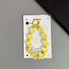 Fashion Comparison Candy Color Rainbow Matte Round Bead Girl Phone Rope with Card Earphone Set Keychain Bag Pendant Decorative Accessories