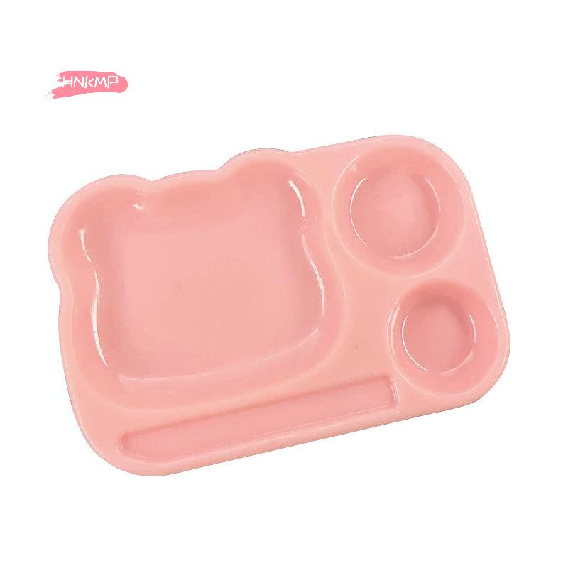 1Pc Cartoon Nail Art Color Palette Plastic Gel Polish Mixing Tray with Brush Holder DIY Painting Tool for Nail Artistry