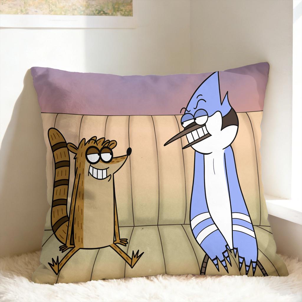 R-Regular Show Pillow Cover Custom Cushion Cover Cute Funny Pillow Case For Wedding Party Home Decor