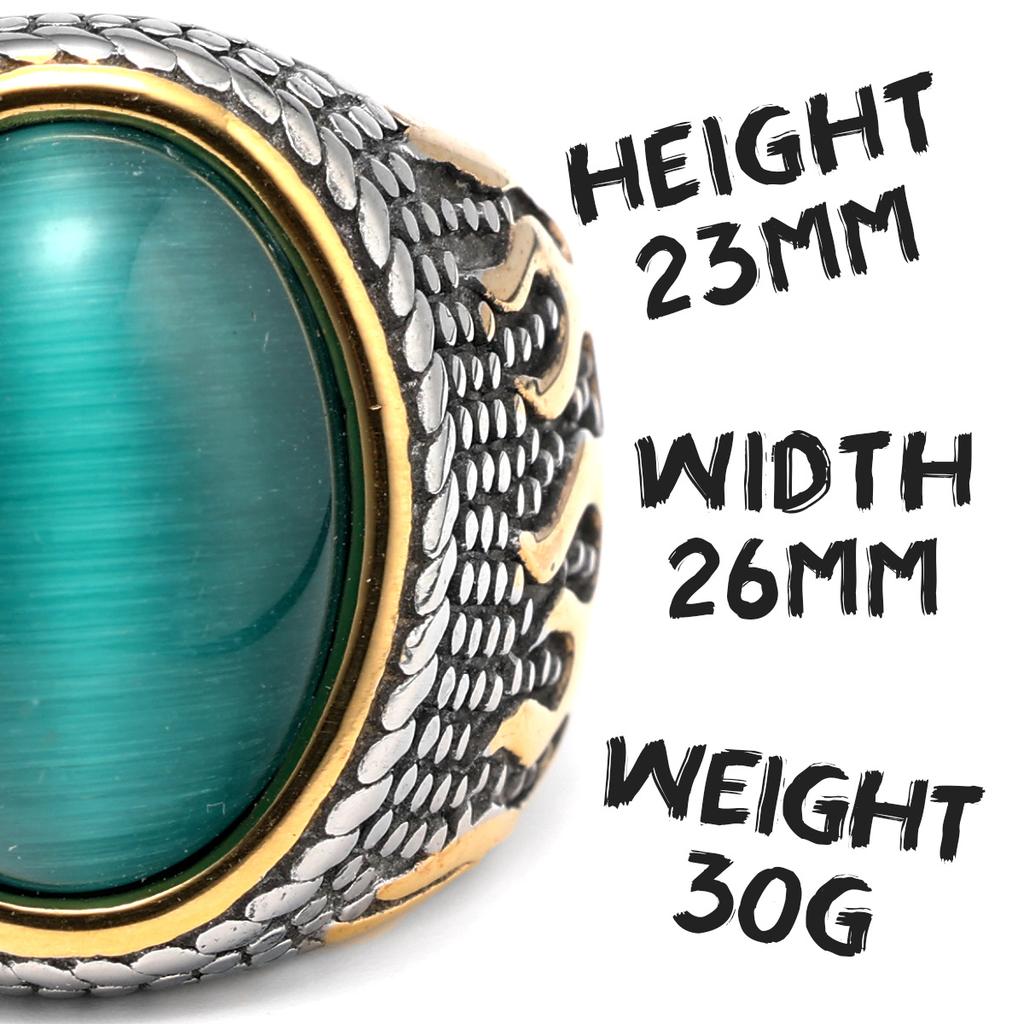 Luxuriöse Smaragdringe 316L Edelstahlring Trendiger Edelstein Herren Elegant Schlicht Strass für Männlichen Freund Schmuck Vintage Geschenk