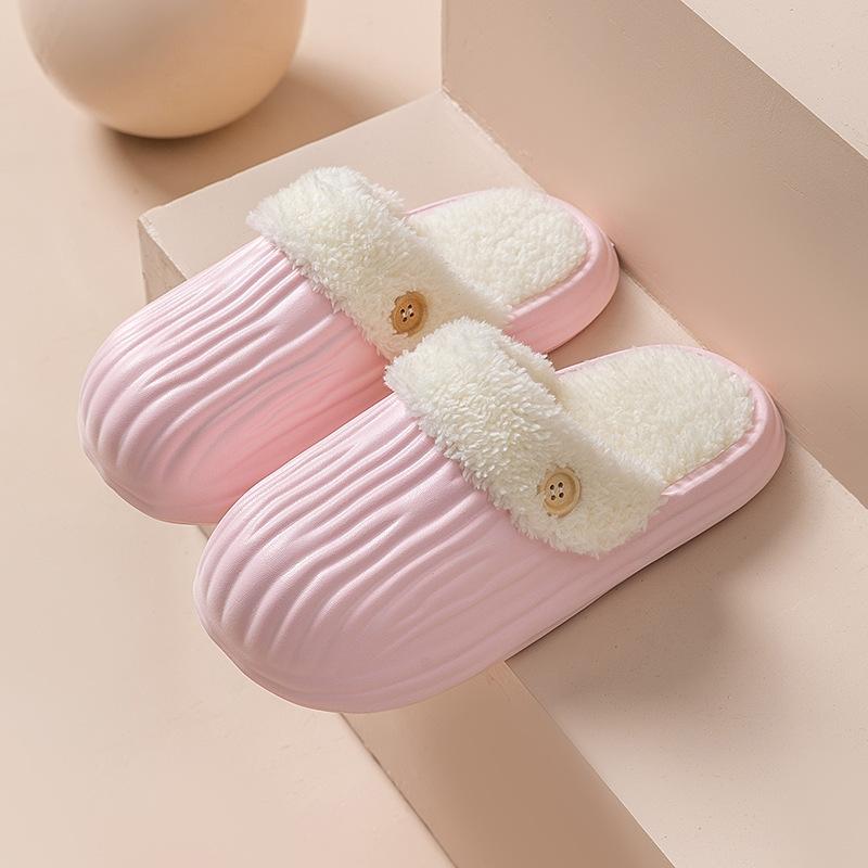 Cotton slippers indoor non-slip soft sole warm home confinement shoes fluffy slippers winter
