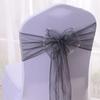 5pcs 275cm Chair Bows Reusable Sheer Organza Chair Sashes  Birthday Banquet