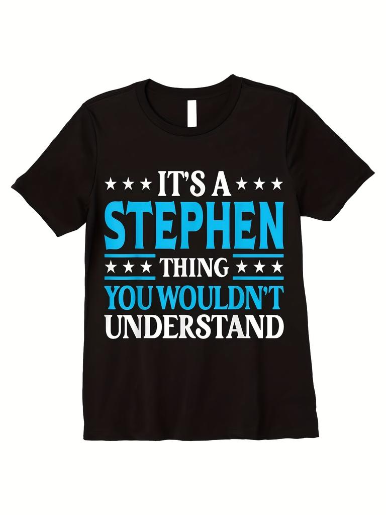 Unisex T-shirt Funny Stephen Personal Name T-Shirt Men Crewneck Classic Design, Short-Sleeve, Casual Unisex Printin