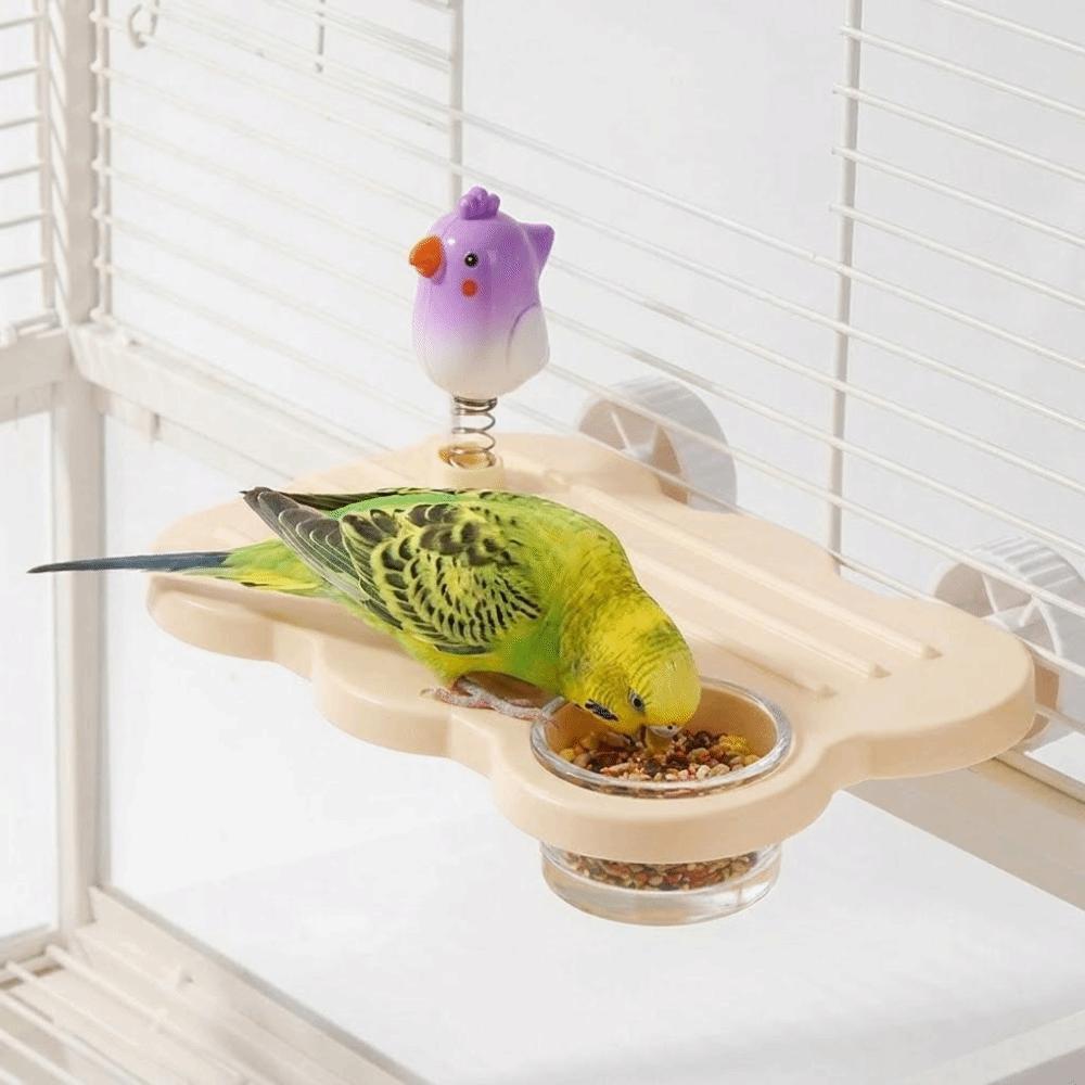 Rectangle Bird Cage Stand Toy Anti Slip Birdcage Food Bowl Hanging Feeding Platform Aviary