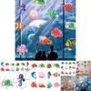 Stickers Muraux d'Anniversaire Thème Océan Pour Décoration de Fête d'Enfants Avec Créatures Marines Étoiles de Mer Tortues Pour Célébration d'Enfants