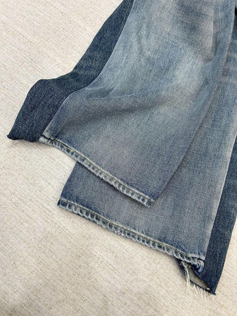 R.13 Autumn Retro Loose Wide-Leg Patchwork Denim Jeans