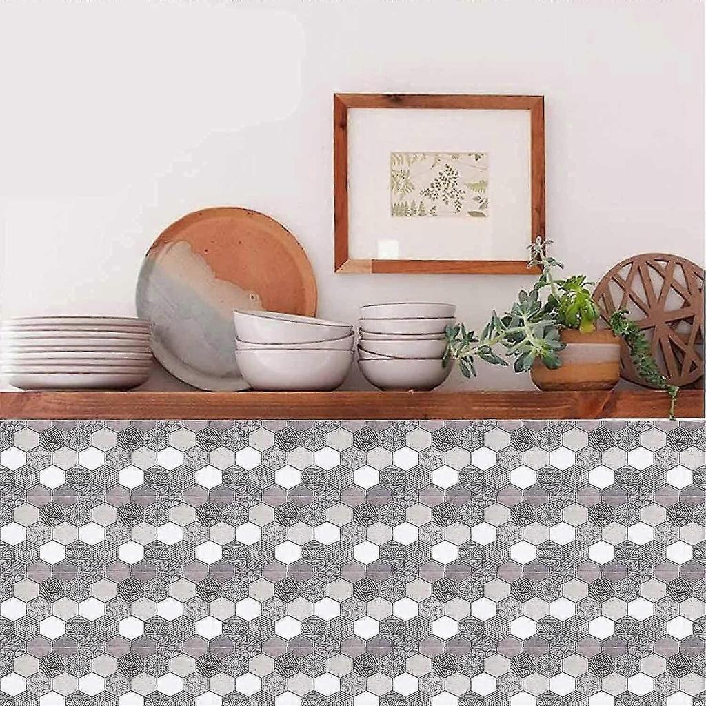 10 Pieces Tile Stickers 30x30cm Self Adhesive Wall Tile DIY Sticker for Kitchen, Bathroom Home Decoration
