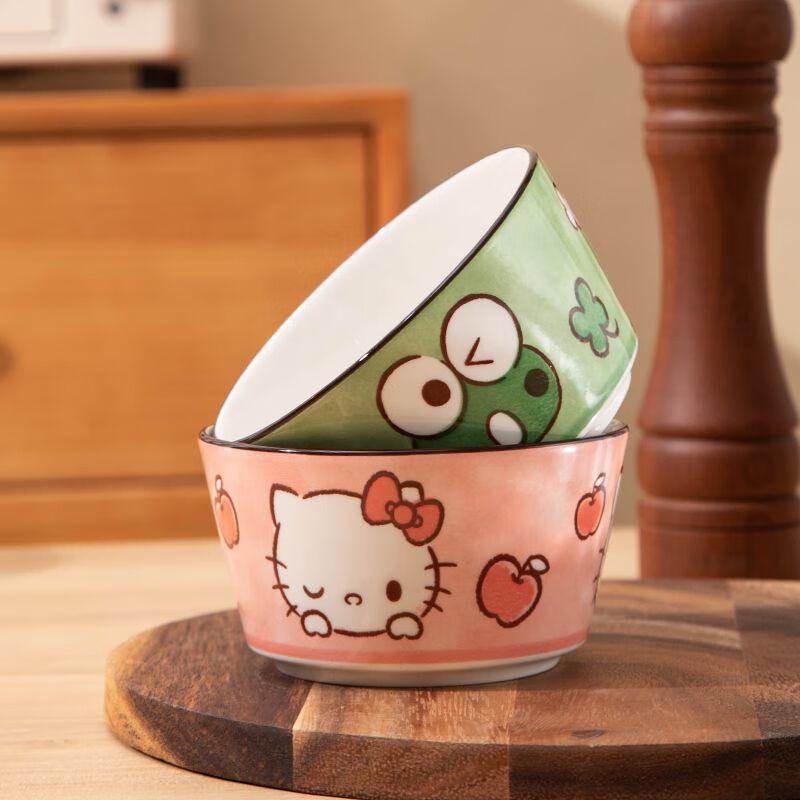 Linpan Cartoon Ceramic Rice Bowl Set