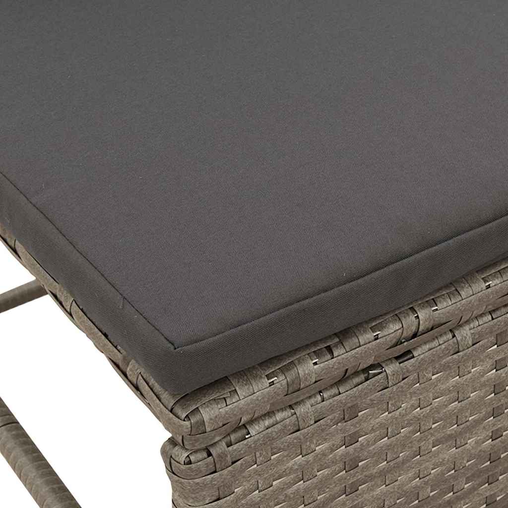 Garden Sofa Set with Cushions 6 pcs Grey and Dark Grey Poly Rattan
