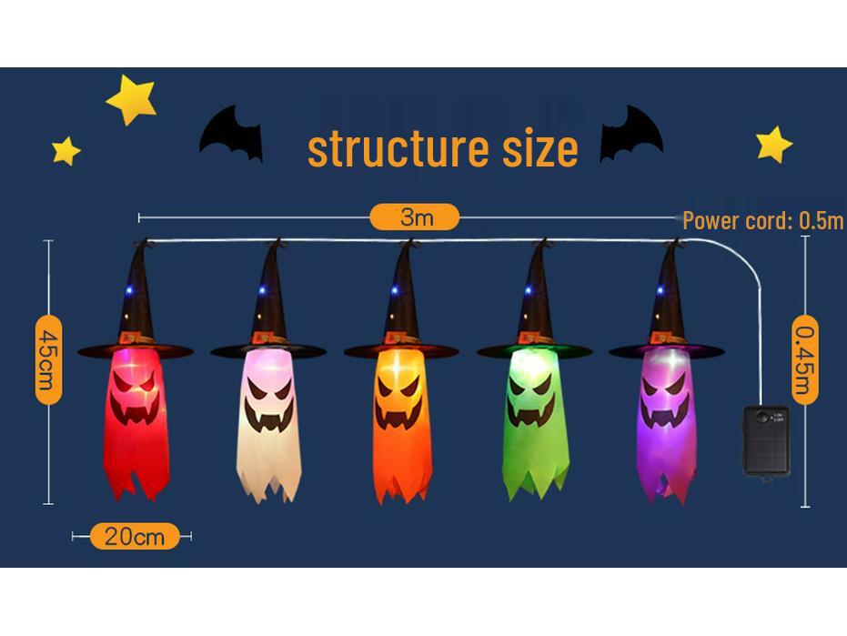 Glowing Halloween Wizard Hat LED String Lights for Outdoor Decorations