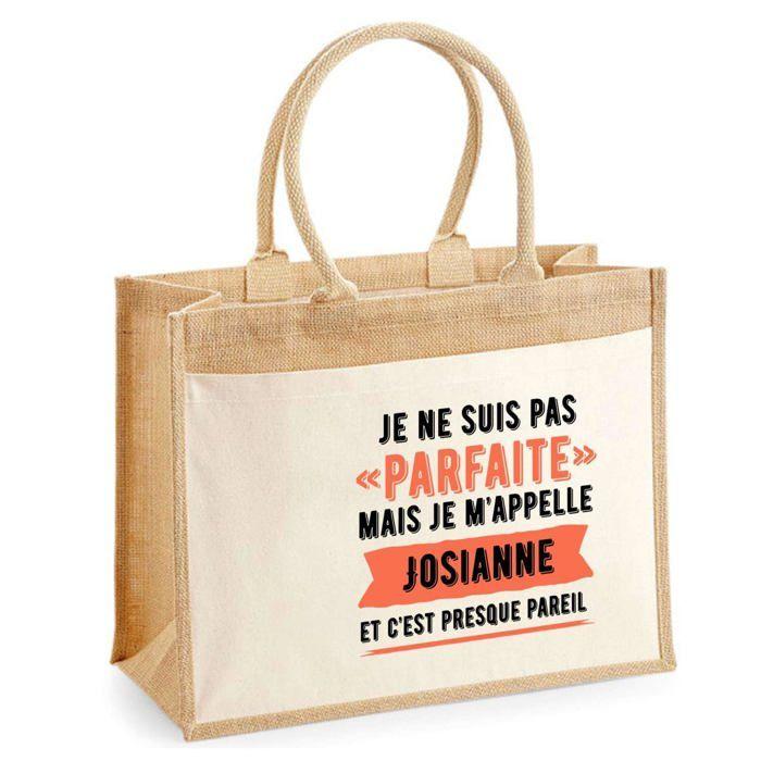Sac de plage - PLANETEE - Josianne Parfaite - Coton beige - Imprimé en France - Anses solides
