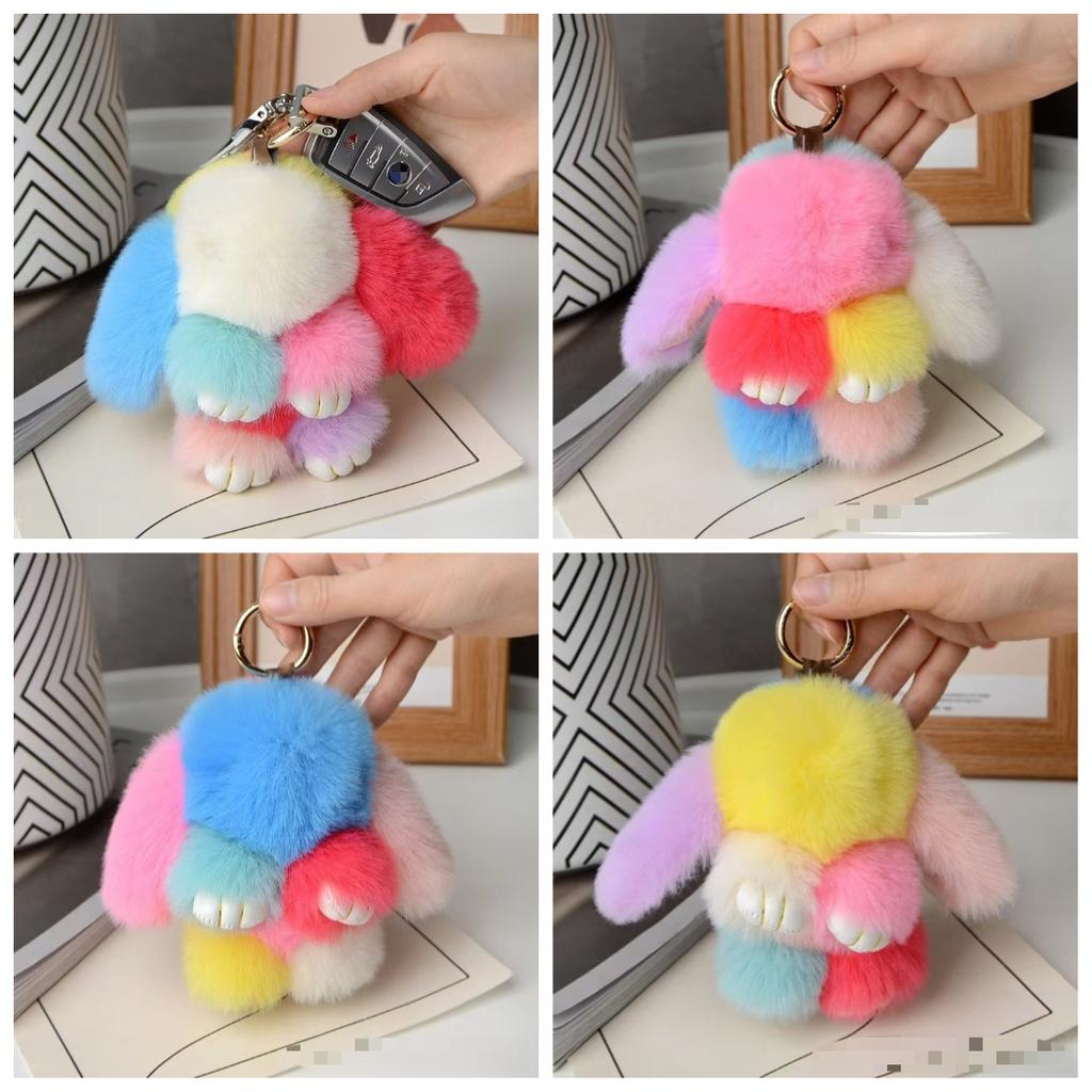 @@@ LATEST HOT Keychain Playthings Faux Angora Rabbit Plush Rabbit Pendant Dead Rabbit Keychain Pouch Hanging Ornament Various