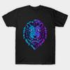 Men Black Print T-shirt Lion Glow In The Dark No-Cut Transfer Paper Print Cotton Tshirt