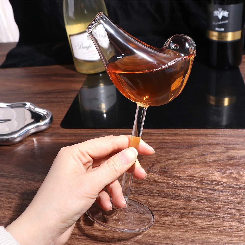 Džusový pohár Skleněný pohár Průhledné sklenice na víno Pohár ve tvaru ptáka pro molekulární gastronomii Bar