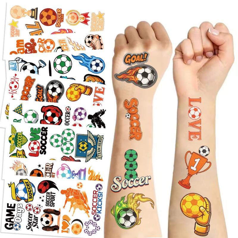 10 Cartoon Luminous Football Tattoo Stickers for Party Decoration of The World Cup on Children s Arms - Water Transfer Tattoo Stickers 10pcs