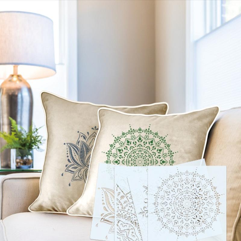 8 Sheets/set, Large, Mandala Painting Template, Wall and Floor Decoration, Washable, Reusable, Home Decoration Accessories