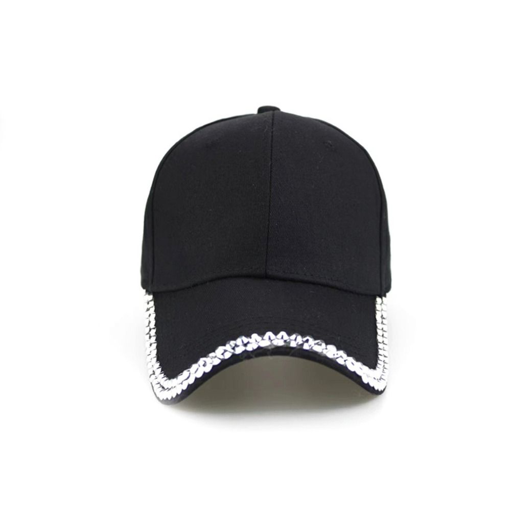 Adjustable Rhinestone Baseball Cap Bling Crystal Edge Outdoor Sun Hat Diamond Brim Cap Casual Wear