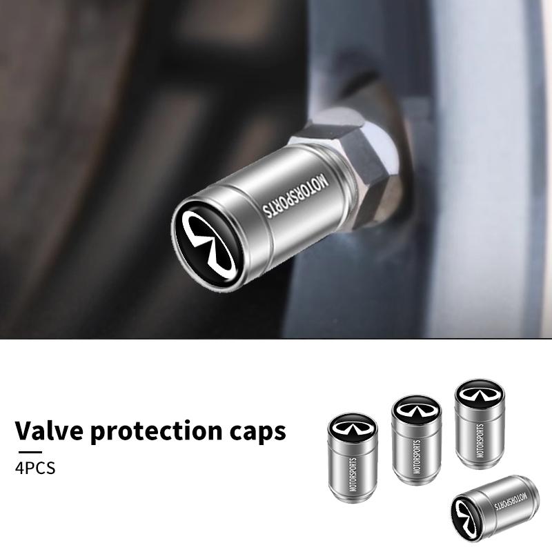Car Metal Tire Valve Caps Knurled Core Cap Accessories Tire Dust Cap For Infiniti Q50 FX35 Q30 G37 Q70 QX70 G35 Q60 QX50 QX60 tcz1