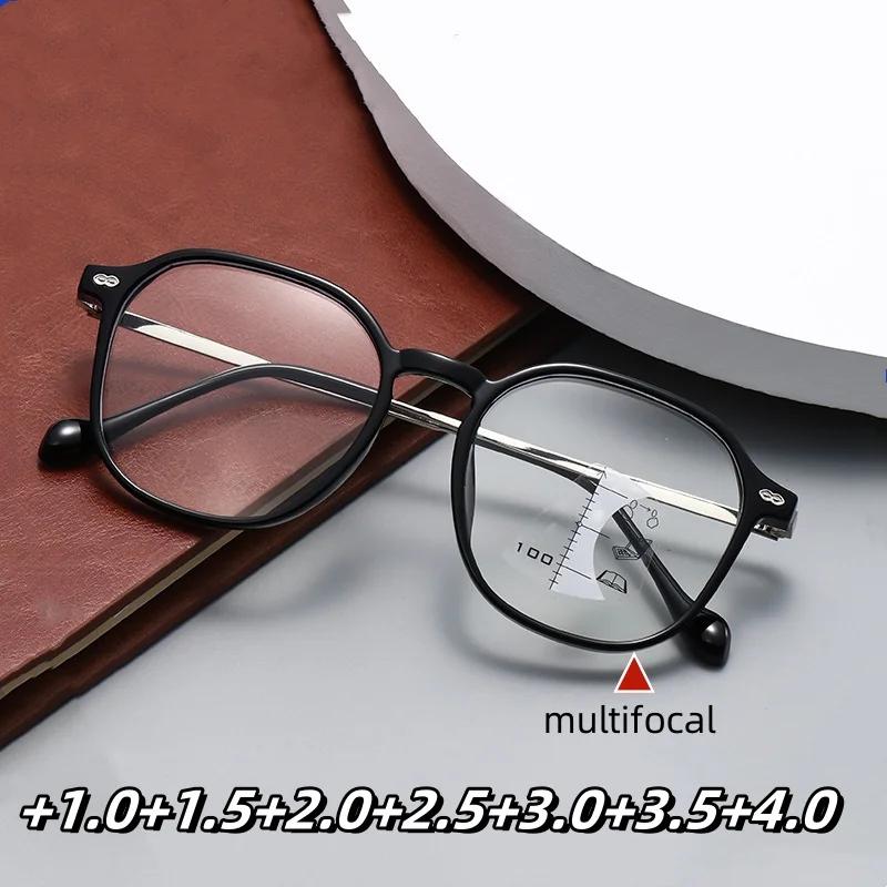 Fashion Multifocal Presbyopia Eyeglasses Ultra Light High Definition Reading Eyeglasses Blue Light Blocking Far Sight Glasses