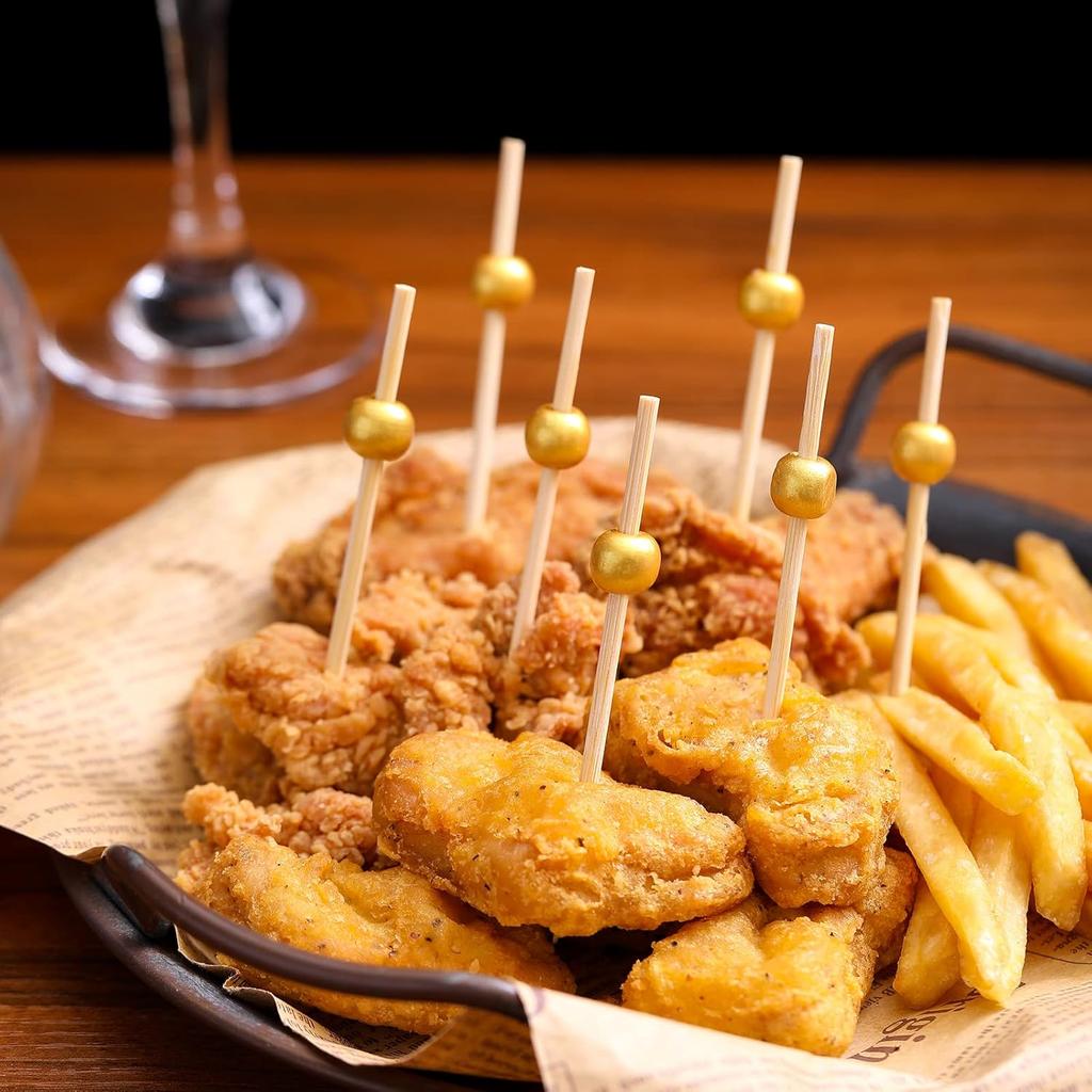 200 Pcs Cocktail Picks, 4.7 Inch Toothpicks for Appetizers, Bamboo Cocktail Sticks Skewers for Drinks, Desserts, Charcuterie, Wedding Party Fancy