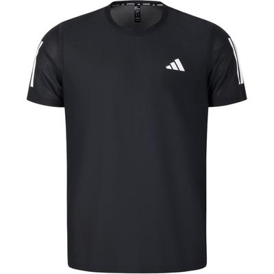 Own The Run Logo Schnelltrocknendes Lauf-Streifen Kurzarm Atmungsaktives T-Shirt Herren Tops Schwarz JY8583