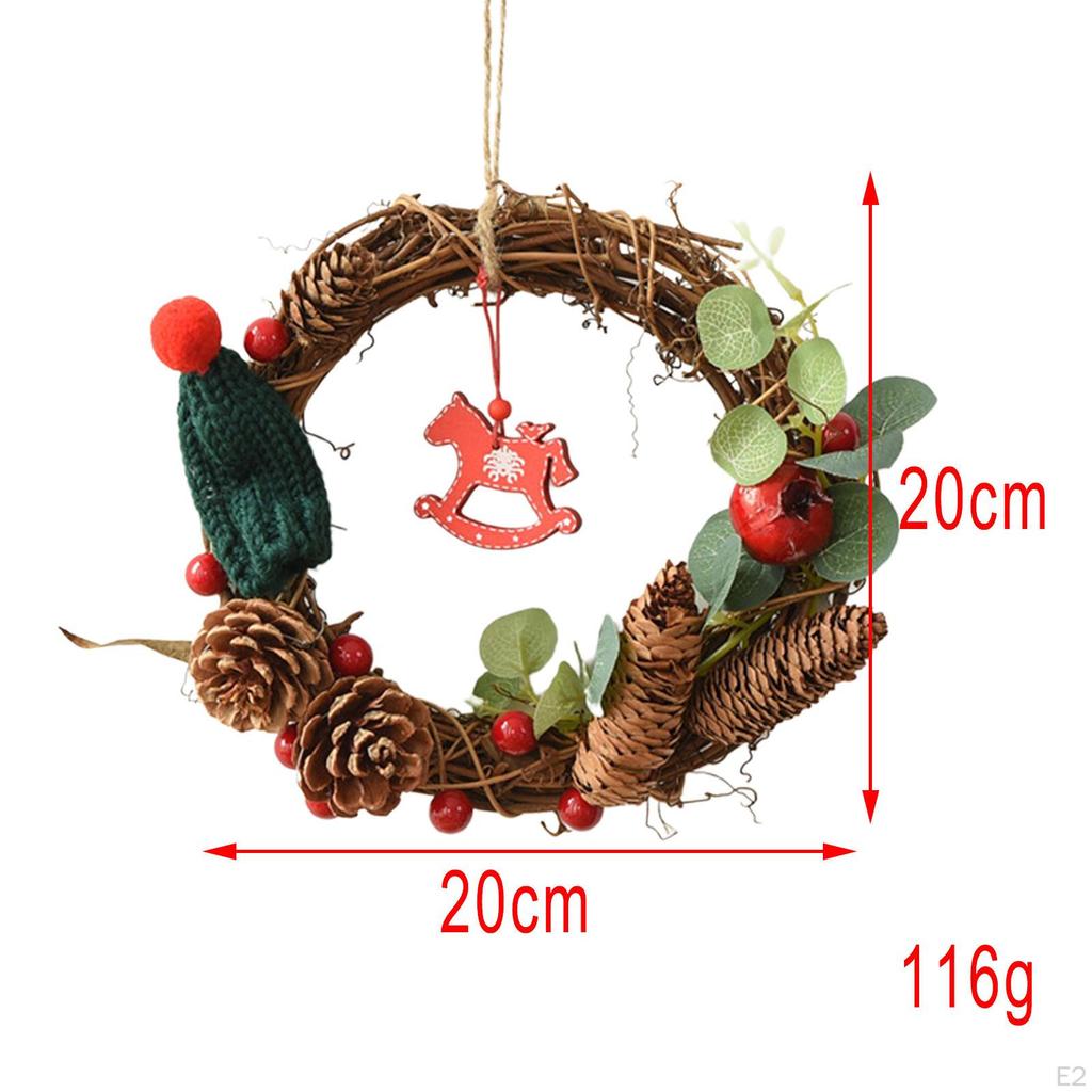 Wreath for Front Door Christmas Winter 8 Inch Farmhouse