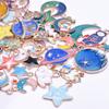 30 stuks/partij Willekeurig Gemengde Emaille Bedels Voor Sieraden Maken Benodigdheden Zon Maan Ster Fruit Dier Bedel Hanger Materialen DIY Oorbellen