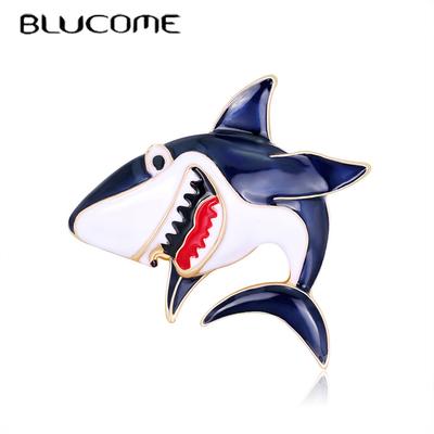 Металеві емальовані шпильки та брошки Blucome Blue Shark для жінок, чоловіків, дитячий значок з лацканами