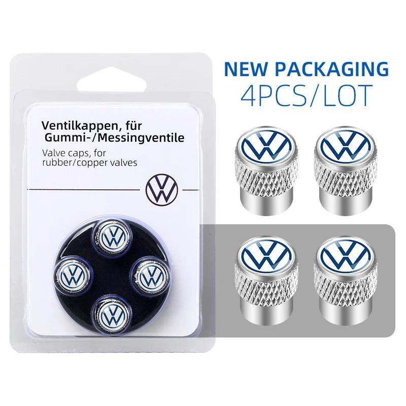 4PCS 3D Aluminum Alloy Car Wheel Tire Valve Air Stem Caps Dust Covers For Volkswagen Touran Golf VW Passat Polo Bora Altea