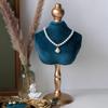 Retro Jewelry Display Stand Luxury Showcase Necklace Display Rack Live Streaming Blue Velvet Necklace Jewelry Shooting Props