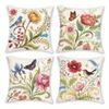 Floral and Fauna-Printed Pillowcases: Birds, Butterflies, and Blooming Flowers Sofa Cushion Cover Home Room Decoration