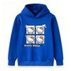Cute Cartoon Cat Print Kids Hooded Sweatshirt, Unisex Boys Girls Long Sleeve Casual Pullover Top, Soft Cozy Warm Loose Fit Children Daily Wear for