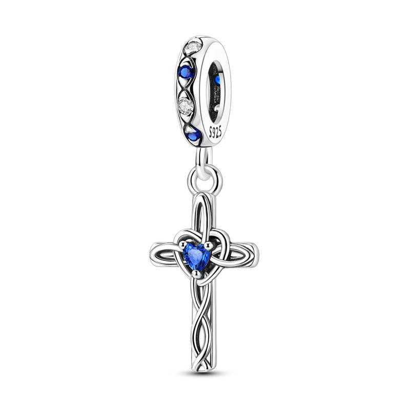 Classic Copper Holy Angel Cross Charms Beads Pendants For Women Fit Qikaola Original Bracelets Diy Jewelry Gift