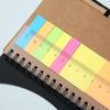 Cross Half-Circle Ruler Coil Notebook with Creative Tearable Sticky Notes and Kraft Paper