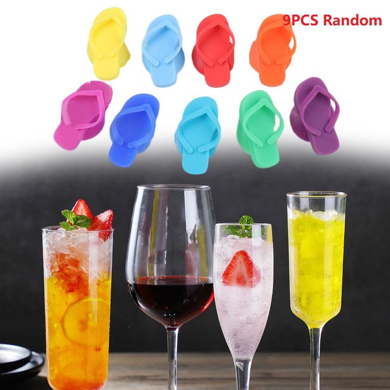6/8/10/12pc Wine Glass Marker Mini Circle Silicone Wine Glass Marker Cup Identification Ring Recognizer Label Rubber Marker Tool